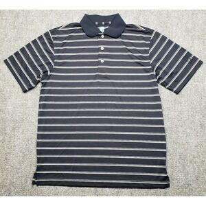 PGA Tour Golf Polo Shirt Mens S Blue White Striped Short Sleeve